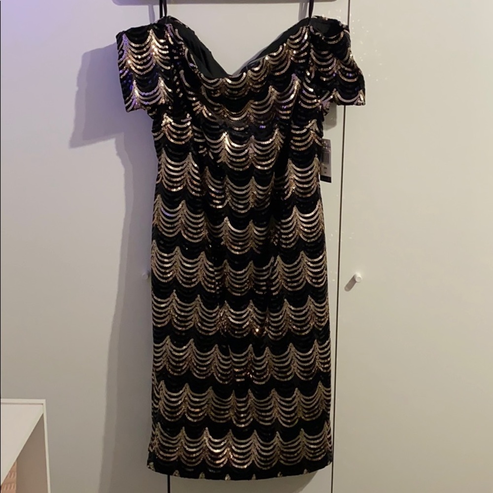 Off-shoulder Sequin Dress